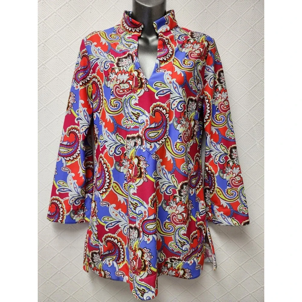 Jude Connally S New! Vibrant Paisley Tunic